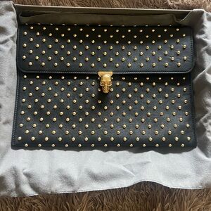 Alexander McQueen Black and gold clutch